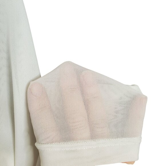 Vintage Arden B L Dress BodyCon Sheer Cut Out Long Sleeve Winter White Trendy - Picture 14 of 14